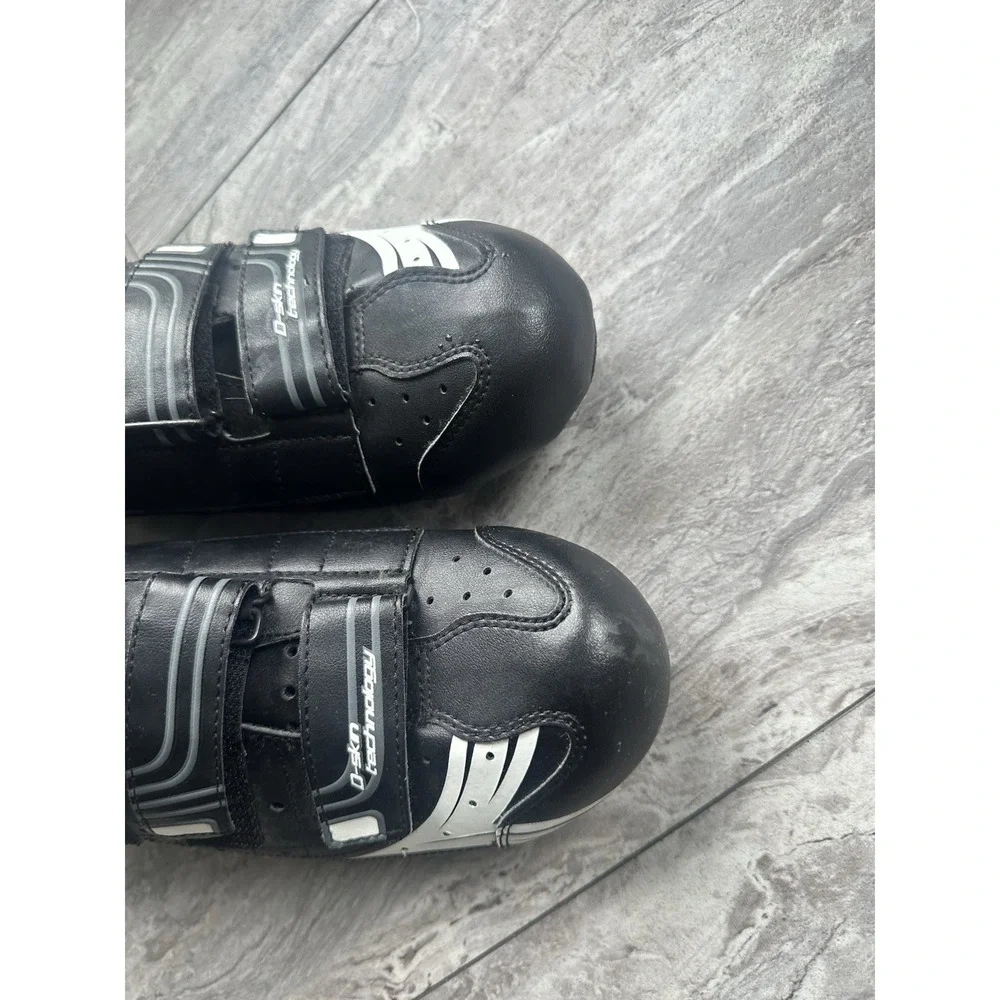 Diadora Road Cycling Shoes EU 43 Black Silver 3 Strap D-Skin Bike Shoes